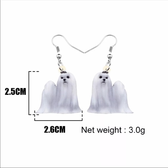 Shih Tzu Dog Acrylic Earrings - Picture 5 of 5